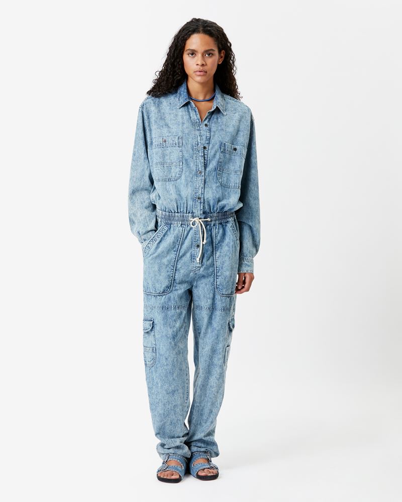 VEADO OVERALL IN WASHED OUT COTTON